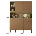 Ver imagem 3 de Armário de Cozinha Compacto Flora 5 Portas 2 Gavetas com Nicho P/micro-ondas Passa-fio 1,44m -