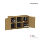 Ver imagem 7 de Armário Credenza 2 Portas Pivotante P25 Marrom/Samba