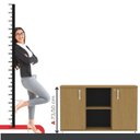 Ver imagem 6 de Armário Credenza 2 Portas Pivotante P25 Marrom/Samba