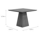 Ver imagem 3 de Mesa para Cozinha Luna + Tampo Madeirado Reto 90x90cm Off White/imbuia - Rufato