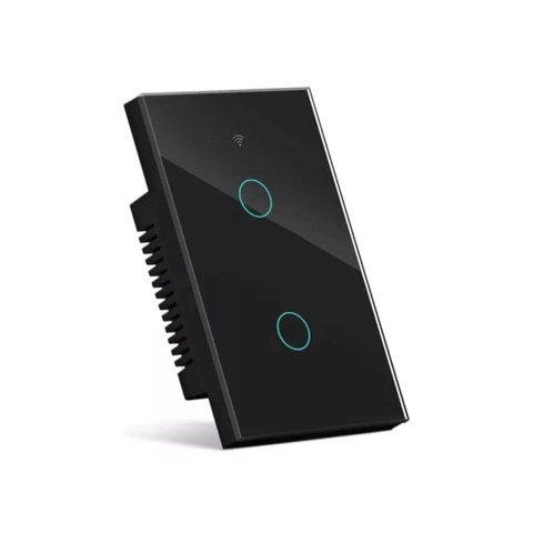 Interruptor Inteligente Wi-fi Smart 2 Botões Alexa Google Siri - Preto