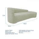 Ver imagem 3 de Recamier Curvo Orgânico 180cm 3 Lugares Lado Direito para Sala Estar Bouclé Paris