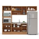 Ver imagem 4 de Cozinha Pérola 270cm com Rodapé 4 Peças Cinza/Freijó Yescasa