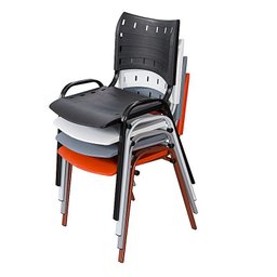 Cadeira Iso Base Cinza Escola, Escritório - Kit 3 Un - 6
