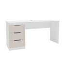 Ver imagem 2 de Mesa para Escritório Madri 3 Gavetas Creme/branco - Politorno