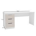 Ver imagem 4 de Mesa para Escritório Madri 3 Gavetas Creme/branco - Politorno