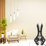 Luminária de Chão MDF HOLAMBRA:Preto/Kit com 2 - 85x45cm e 60x30cm - 3