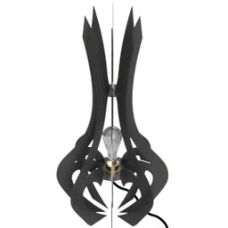 Luminária de Chão MDF HOLAMBRA:Preto/Kit com 2 - 85x45cm e 60x30cm - 1