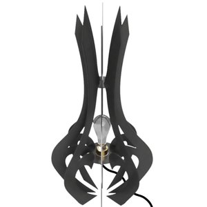 Luminária de Chão MDF HOLAMBRA:Preto/Kit com 2 - 85x45cm e 60x30cm