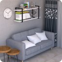 Ver imagem 2 de Prateleira Estilo industrial Para Sala Parede GND PB 80cm