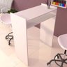MESA DE MANICURE COM PRATELEIRA BRANCA SALÃO DE BELEZA - 4