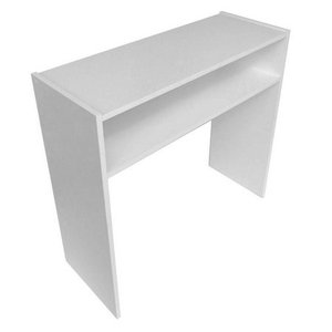 MESA DE MANICURE COM PRATELEIRA BRANCA SALÃO DE BELEZA