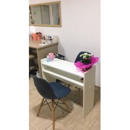 MESA DE MANICURE COM PRATELEIRA BRANCA SALÃO DE BELEZA - 5
