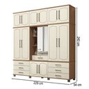 Ver imagem 4 de Guarda-roupa Casal Londres Vaticano 13 Portas 7 Gavetas com Espelho Jatoba/areia - Pnr Móveis