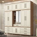 Ver imagem 1 de Guarda-roupa Casal Londres Vaticano 13 Portas 7 Gavetas com Espelho Jatoba/areia - Pnr Móveis