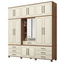 Ver imagem 3 de Guarda-roupa Casal Londres Vaticano 13 Portas 7 Gavetas com Espelho Jatoba/areia - Pnr Móveis
