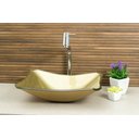 Ver imagem 1 de Kit Banheiro Cuba de Vidro Retrô 38 Cm + Torneira Link + Válvula Click + Sifão - Dourado