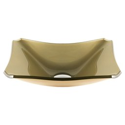Kit Banheiro Cuba de Vidro Retrô 38 Cm + Torneira Link + Válvula Click + Sifão - Dourado - 4