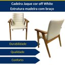 Ver imagem 6 de Kit 4 Cadeiras Jantar Madeira Jaque com Braço Cor Off White