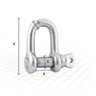 Manilha Reta Para Cabo de Aço 5/16" Aço Inox - Vonder - 2