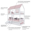 Ver imagem 4 de Treliche Casinha Encantada com Kit Escada/ Escorregador Madeira Maciça Branco/ Rosa Megamobilia