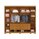 Ver imagem 4 de Guarda-roupa Casal 6 Portas 6 Gavetas Arezzo Off-white/cinamomo