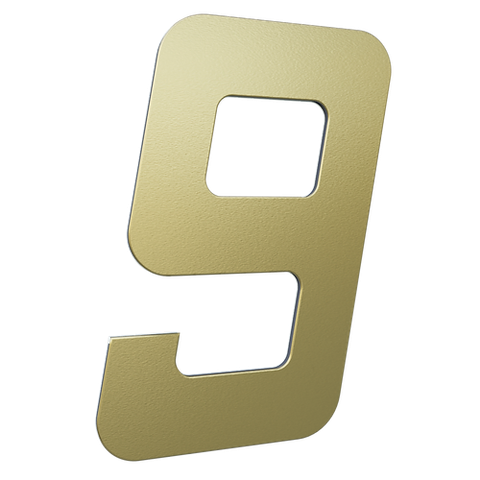 Número 130mm Garbo Font - Ouro Escovado 9