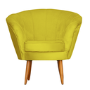 Ver imagem 1 de Poltrona Cadeira Decorativa Pétala - Veludo Amarelo