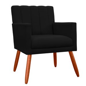 Poltrona Decorativa Pequena Cecilia Preto