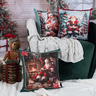 Almofada Cheia Natalina Natal Papai Noel Lareira 43cmx43cm - 3