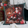 Almofada Cheia Natalina Natal Papai Noel Lareira 43cmx43cm - 2