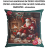 Almofada Cheia Natalina Natal Papai Noel Lareira 43cmx43cm - 5