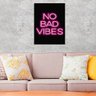 Quadro No Bad Vibes 33x24cm - com vidro:Madeira preta - 2