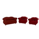 Ver imagem 1 de Sofá Chesterfield Merlo 2 lugares 2,30 + 2 Poltronas - Suede Bordô / decoração, recepção, sala tv es
