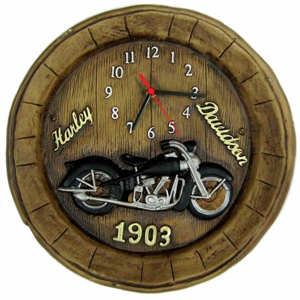 Relógio de Parede Grande Rústico Artesanal Decor - Harley Davidson