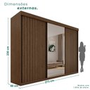 Ver imagem 3 de Guarda-Roupa Casal 3 Portas 6 Gavetas 100% MDF Ripado Londrina Marrom/New Canion