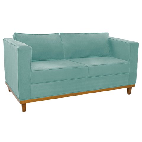 Sofá 2 Lugares Europa Suede Azul Tiffany ADJ Decor