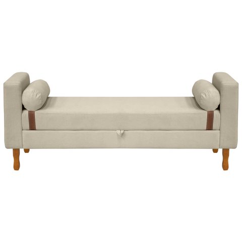 Recamier Sapateira Baú Pietro para Cama Box de Solteiro 90cm Bouclê - Sofa Store:bouclê Bege