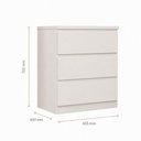 Ver imagem 3 de Mesa Cabeceira 3 Gavetas Puxador Cava 60,5 cm 100% MDF Cor:Branco