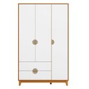 Ver imagem 3 de Guarda Roupa Roupeiro Solteiro Ipê Albatroz 3 Portas e 2 Gavetas:cinamomo/branco
