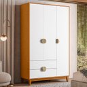 Ver imagem 2 de Guarda Roupa Roupeiro Solteiro Ipê Albatroz 3 Portas e 2 Gavetas:cinamomo/branco
