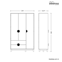 Ver imagem 5 de Guarda Roupa Roupeiro Solteiro Ipê Albatroz 3 Portas e 2 Gavetas:cinamomo/branco