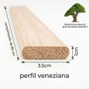 Ver imagem 3 de Kit Perfil Veneziana de Madeira 3,5x1cm (5un c/80cm) P. Mogno