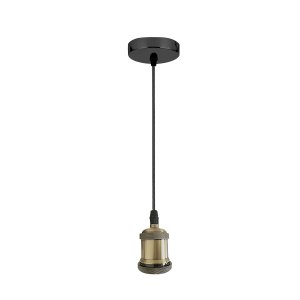 Pendente Deco Vintage Retrô Soquete E27 6cm X 100cm Dourado