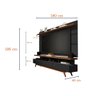 Rack com Painel para TV 70" Sala Vivare Wood 1,80 Giga Móveis:Preto/Freijó - 2