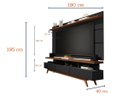 Ver imagem 2 de Rack com Painel para TV 70" Sala Vivare Wood 1,80 Giga Móveis:Preto/Freijó
