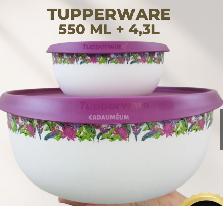 Tupperware Kit Tigela Toque Mágico Beija-flor 550ml e 4,3lt Tupperware Kit Tigela Toque Mágico Beija - 2