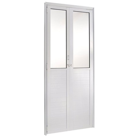 Porta Lambril Camarão Vidro Mini Boreal 210x80cm Fortsul Esquadrisul Abertura Esquerda