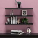 Ver imagem 3 de Kit 3 Prateleiras Suspensas Lisas Nicho Mdf Tamanho 60cm X 20cm