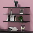 Ver imagem 2 de Kit 3 Prateleiras Suspensas Lisas Nicho Mdf Tamanho 60cm X 20cm